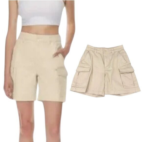 Aritzia Tna Cargo Shorts In Flax Beige Size 2 - Picture 1 of 6